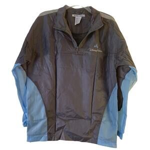 DISNEY PARKS Unisex Adult Blue/Grey Rain Jacket with Fold Up Pouch / Size: XS-S